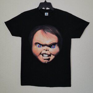 New "Chucky Face Close-Up" Horror Unisex Silkscreen T-Shirt Small–3XL